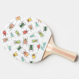 Raquete De Ping Pong Nome das Meninas dos Insetos Bonitos