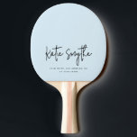 Raquete De Ping Pong Nome de caligrafia de script - azul claro minimali<br><div class="desc">Nome da caligrafia do script Ping Pong azul claro minimalista</div>