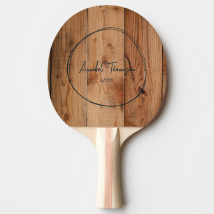 Raquete De Ping Pong Nome de Corte Bruto de Bordo em Círculo Desenhado