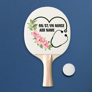Raquete De Ping Pong Nome de Enfermeiro Veterano Registrado por Estudan