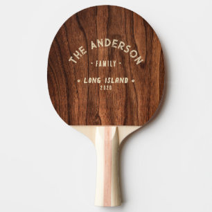 Raquete De Ping Pong Nome de Família Antigo à Beira-Mar em Madeira de C