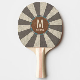 Raquete De Ping Pong Nome de Família Personalizado Vintage Retro Explos