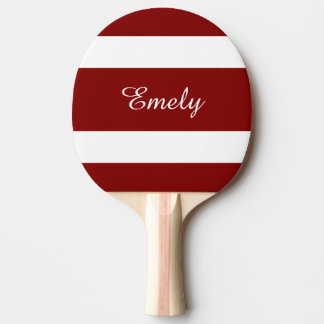 Raquete De Ping Pong Nome de Listras Vermelhas Modernas