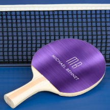 Nome de Monograma Metálico Roxo Elegante