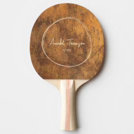 Raquete De Ping Pong Nome do Bloco de Corte no Círculo Desenhado