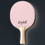 Raquete De Ping Pong Nome do Monograma de Script Moderno de Rapariga Ro<br><div class="desc">Um bonito monograma preto e cor-de-rosa chamado ping pong paddle.</div>