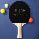Raquete De Ping Pong Nome do Monograma Dourado Minimalista Negro Clássi<br><div class="desc">Eleve seu jogo de pingue-pongue com nosso Pino Pong Pong Clássico Elegante Moderno e Minimalista Monograma. Essa pá meticulosamente trabalhada combina perfeitamente a sofisticação do eterno com o minimalismo contemporâneo, acrescentando um toque de refinamento aos seus fósforos. Projetada com precisão e atenção meticulosa aos detalhes, esta pá é mais do...</div>
