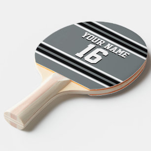 Raquete De Ping Pong Nome do Número Personalizado da Equipe Negra do Ch