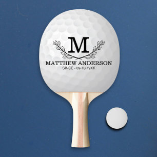 Raquete De Ping Pong Nome do Padrão de Bola de Golfe Personalizada Mono