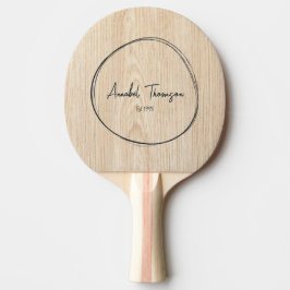 Raquete De Ping Pong Nome do Pinheiro dentro do Círculo Desenhado