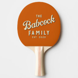 Raquete De Ping Pong Nome e Ano da Família Abóbora Retro de Meados do S