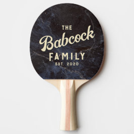Raquete De Ping Pong Nome e Ano da Família Retro de Pedra Escura Modest