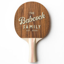 Nome e Ano da Família Retro Elm Wood