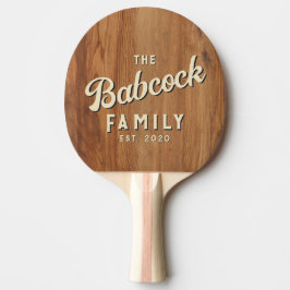 Raquete De Ping Pong Nome e Ano da Família Retro Maple Wood