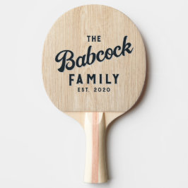 Raquete De Ping Pong Nome e Ano da Família Retro White Pine