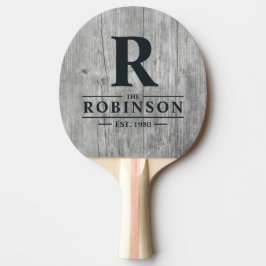 Raquete De Ping Pong Nome e Inicial da Família Gray Timber