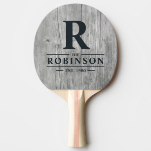 Raquete De Ping Pong Nome e Inicial da Família Gray Timber