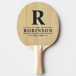 Raquete De Ping Pong Nome e Inicial da Família Light Bamboo