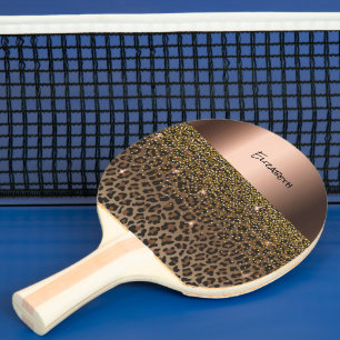 Raquete De Ping Pong Nome elegante preto-do-leopardo