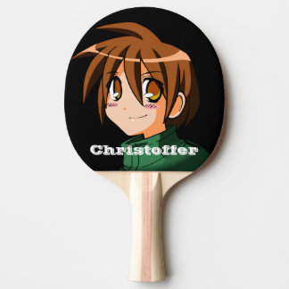 Raquete De Ping Pong Nome kawaii verde estilo "Anime Boy"