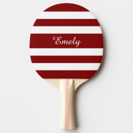 Raquete De Ping Pong Nome Listras Vermelhas Modernas