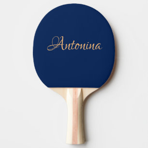 Raquete De Ping Pong Nome Moderno do marinho Indigo   Tendência minimal