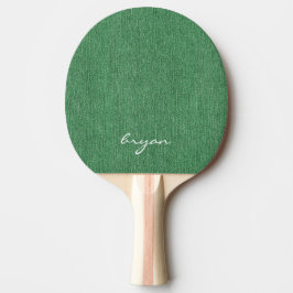 Raquete De Ping Pong Nome Moderno Green Denim Impressão