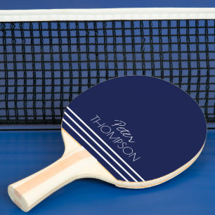 Raquete De Ping Pong Nome moderno Na moda simples em azul escuro