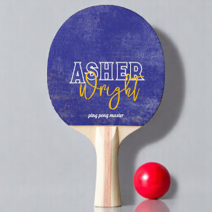 Raquete De Ping Pong Nome moderno 'ping pong master' envelhecido em azu