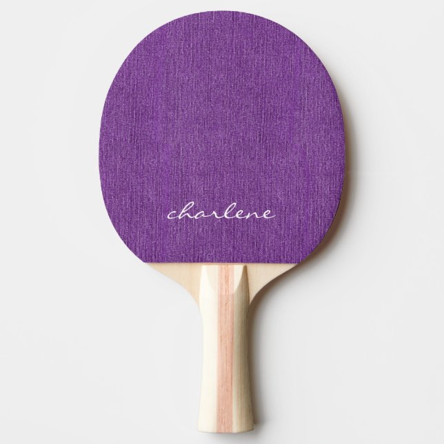 Raquete De Ping Pong Nome Moderno Purple Denim Impressão (Frente)