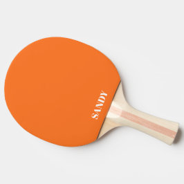 Raquete De Ping Pong Nome monograma moderno laranja e branco