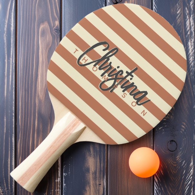 Raquete De Ping Pong Nome Pálido Rosa de Polo do Século médio (Criador carregado)