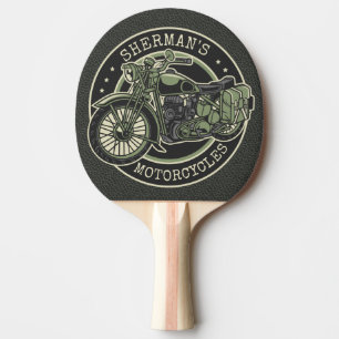 Raquete De Ping Pong NOME Personalizado Biker De Motociclos Militares