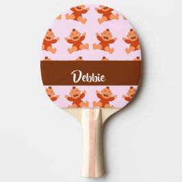 Raquete De Ping Pong Nome personalizado chorando bebês a rosa