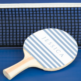 Raquete De Ping Pong Nome Personalizado com Strike Azul Moderno