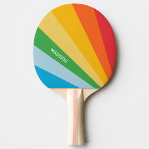 Raquete De Ping Pong Nome personalizado Cores do arco-íris