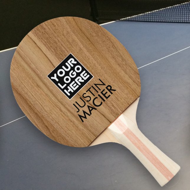 Raquete De Ping Pong Nome Personalizado da Madeira Rústica Imagem do Lo (Criador carregado)