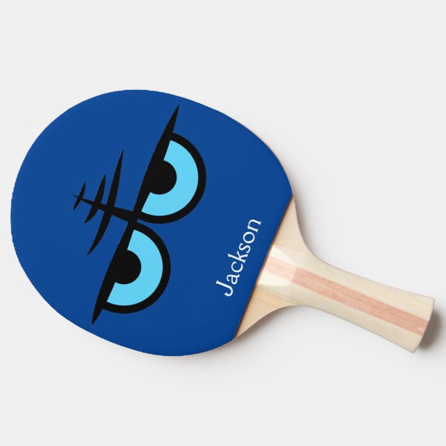 Raquete De Ping Pong Nome Personalizado do Cartografia Olhos Irritados (Lateral)