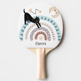 Raquete De Ping Pong Nome Personalizado do Cotovelo Arco-Íris Unicórnio