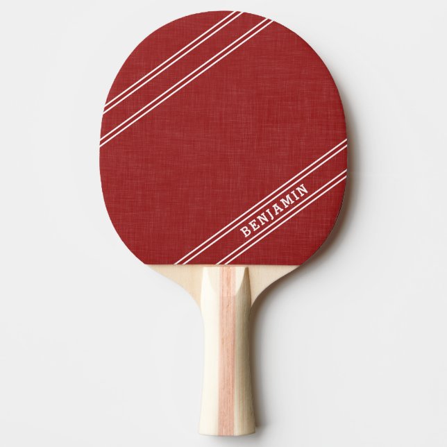 Raquete De Ping Pong Nome Personalizado do Jogador Vermelho e Branco Mo (Frente)
