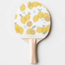Raquete De Ping Pong Nome Personalizado do Padrão Moderno Pastel Citrus