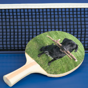 Raquete De Ping Pong Nome Personalizado e Foto de Pet de Cão