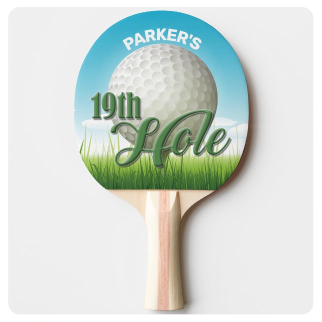 Raquete De Ping Pong NOME Personalizado Golfer Pro Ball 19th Hole (Criador carregado)