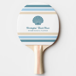 Raquete De Ping Pong Nome Personalizado & Localização Casa de Praia