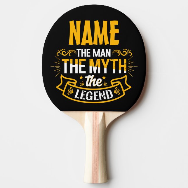 Raquete De Ping Pong Nome Personalizado O Homem O Mito A Legenda (Frente)