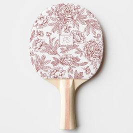Raquete De Ping Pong Nome personalizado Padrão de flores