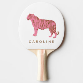 Raquete De Ping Pong Nome Personalizado Simples, Cor-de-Rosa-Na moda Ca