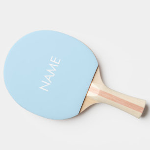 Raquete De Ping Pong Nome personalizado texto monograma azul-claro mini