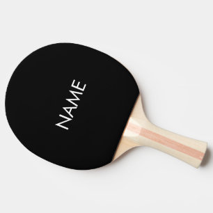Raquete De Ping Pong Nome personalizado texto monograma branco mínimo