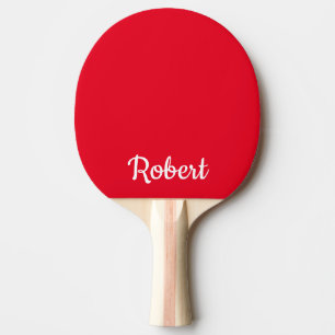 Raquete De Ping Pong Nome Personalizado Vermelho